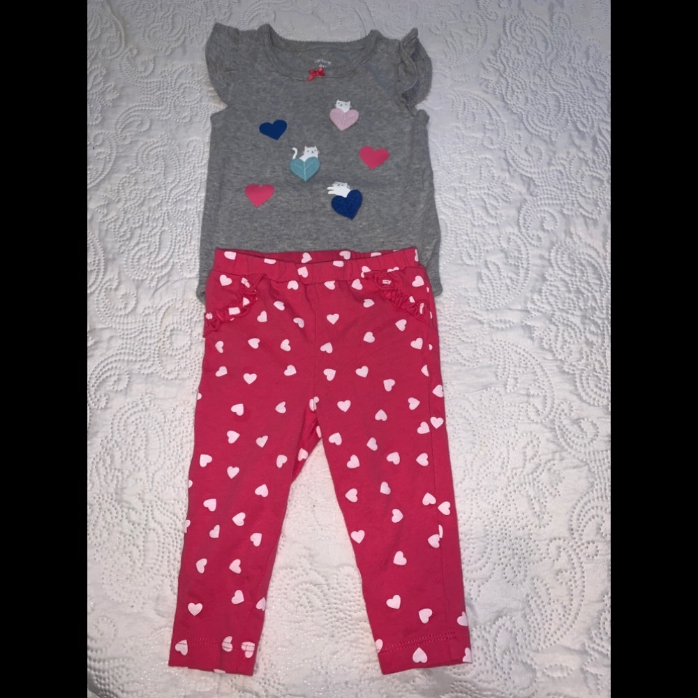 Carter’s baby girl heart outfit ❤️